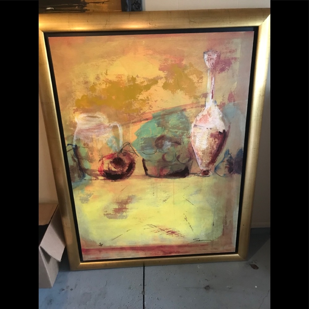 Gold framed canvas painting